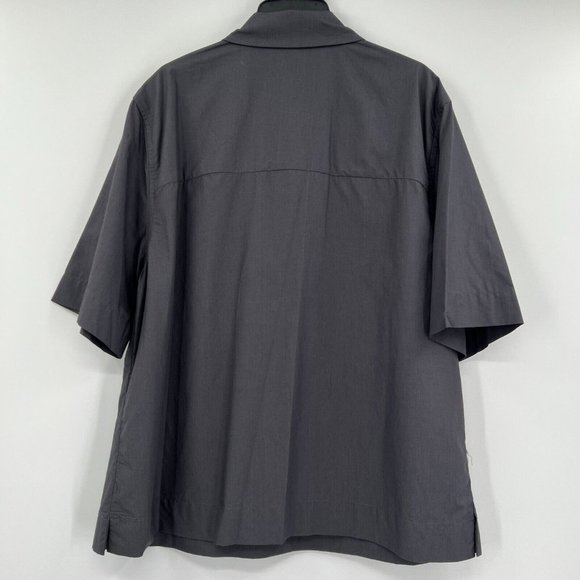 Eien29 Women's Simple Half Button Down Shirt Woven Polo Charcoal Gray One Size F - Picture 8 of 8